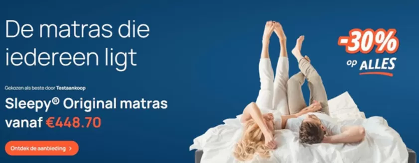 Catalogue Sleepy à Deerlijk | 30% Op Alles | 2026-03-06T00:00:00.000Z - 2026-03-27T00:00:00.000Z