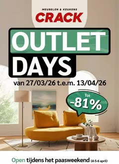 Catalogue Meubles Crack à Tournai | Outlet Days | 2026-03-24T00:00:00.000Z - 2026-04-13T00:00:00.000Z