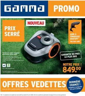 Catalogue GAMMA à Nivelles | Meilleures offres et réductions | 2026-04-08T00:00:00.000Z - 2026-04-21T00:00:00.000Z