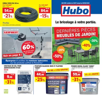 Catalogue Hubo à Mettet | Hubo Dépliant valable jusqu'au 09/08/2026 FR | 2026-07-22T00:00:00.000Z - 2026-09-08T00:00:00.000Z