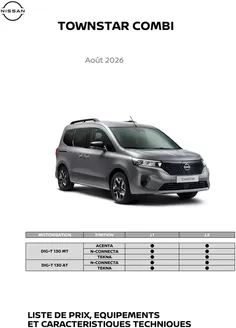 Nissan folder | Liste des prix Townstar Combi BEFR | 2026-08-01T00:00:00.000Z - 2026-08-31T00:00:00.000Z
