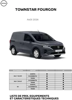Nissan folder | Liste des prix Townstar Van BEFR | 2026-08-01T00:00:00.000Z - 2026-08-31T00:00:00.000Z