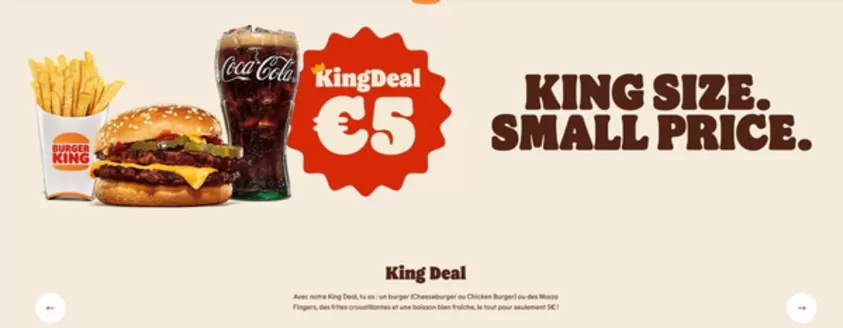 Catalogue Burger King à Wavre | Format king size. Petit prix.-fr | 2026-10-20T00:00:00.000Z - 2026-11-20T00:00:00.000Z