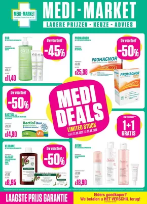 Catalogue Medi-Market à Gent | Lagere Prijzen NL | 2025-08-27T00:00:00.000Z - 2025-09-23T00:00:00.000Z