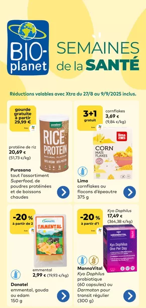Catalogue Bio Planet à Hal | Semaines De La Sante FR | 2025-08-27T00:00:00.000Z - 2025-09-09T00:00:00.000Z