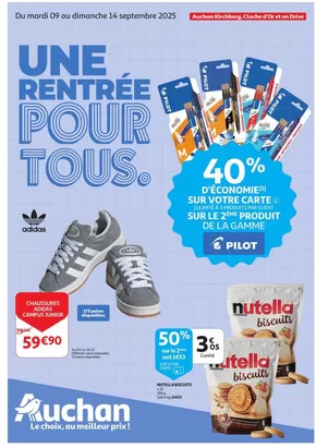Catalogue Auchan à Bruxelles | Une Rentree | 2025-09-09T00:00:00.000Z - 2025-09-14T00:00:00.000Z