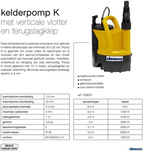 Catalogue Desco à Bruges | kelderpomp K | 2025-09-11T00:00:00.000Z - 2025-09-25T00:00:00.000Z
