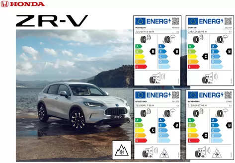 Catalogue Honda à Genk | Honda ZR-V e:HEV — Informations sur les pneus | 2025-09-11T00:00:00.000Z - 2026-09-11T00:00:00.000Z