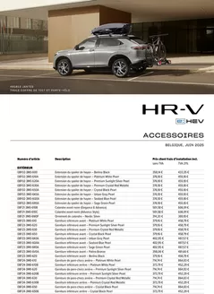 Catalogue Honda à Genk | Honda HR-V e:HEV — Liste de prix des accessoires | 2025-09-11T00:00:00.000Z - 2026-09-11T00:00:00.000Z