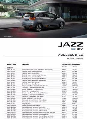 Catalogue Honda à Comblain-au-Pont | Honda Jazz e:HEV — Liste de prix des accessoires | 2025-09-11T00:00:00.000Z - 2026-09-11T00:00:00.000Z