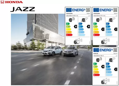 Catalogue Honda | Honda Jazz e:HEV — Informations sur les pneus | 2025-09-11T00:00:00.000Z - 2026-09-11T00:00:00.000Z