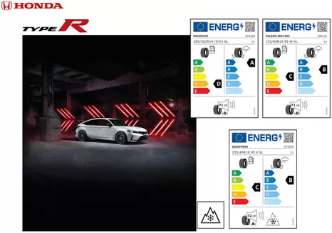 Catalogue Honda | Honda Civic Type R — Informations sur les pneus | 2025-09-11T00:00:00.000Z - 2026-09-11T00:00:00.000Z