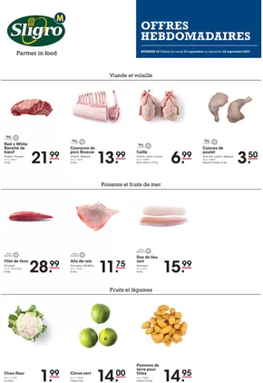 Catalogue Sligro à Jodoigne | Sligro Offres ultra-frais - FR | 2025-09-23T00:00:00.000Z - 2025-10-07T00:00:00.000Z