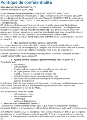 Catalogue Brico à Saint-Vith | Politique de confidentialite folderdelannee.be 120423 | 2025-09-28T00:00:00.000Z - 2025-10-12T00:00:00.000Z