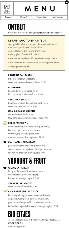 Catalogue Le Pain quotidien à Bruxelles | Menu | 2025-10-17T00:00:00.000Z - 2025-11-21T00:00:00.000Z