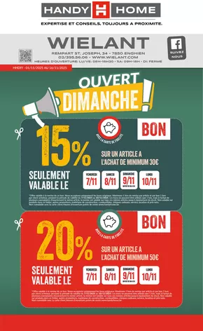 Catalogue HandyHome à Namur | Meilleures offres pour tous les chasseurs de bonnes affaires | 2025-11-07T00:00:00.000Z - 2025-11-10T00:00:00.000Z