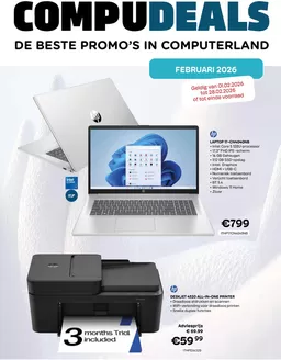 Catalogue Compudeals à Wemmel | De Beste Promo | 2026-02-05T00:00:00.000Z - 2026-02-28T00:00:00.000Z