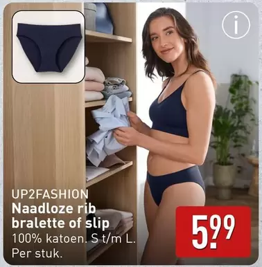 Naadloze rib bralette of slip