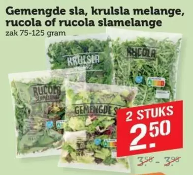 GE - Gemengde sla, krulsla melange, rucola of rucola slamelange