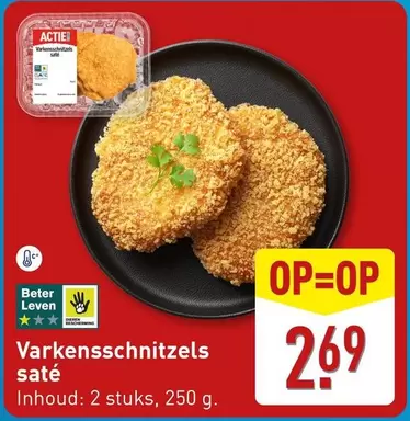 Varkensschnitzels saté
