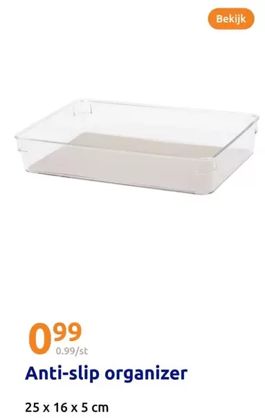 Anti-slip organizer