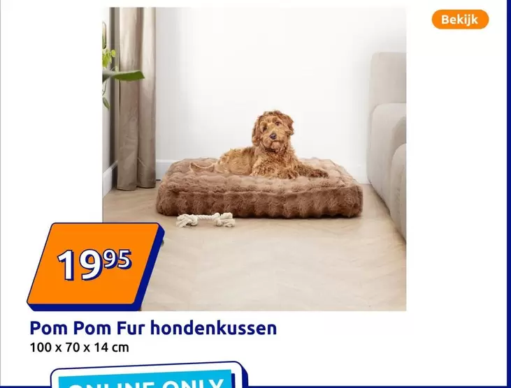 Pom Pom Fur hondenkussen