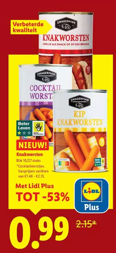 Snack - KNAKWORSTEN, COCKTAIL WORST, KIP INAKWORSTEN