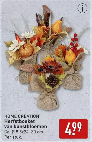 Herfstboeket van kunstbloemen