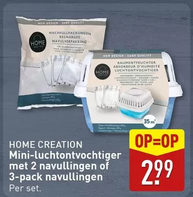 Design - Mini-luchtontvochtiger met 2 navullingen of 3-pack navullingen