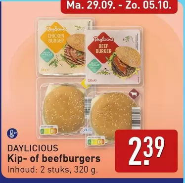 Kip- of beefburgers
