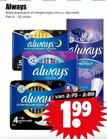 Always - Maandverband of inlegkruisjes