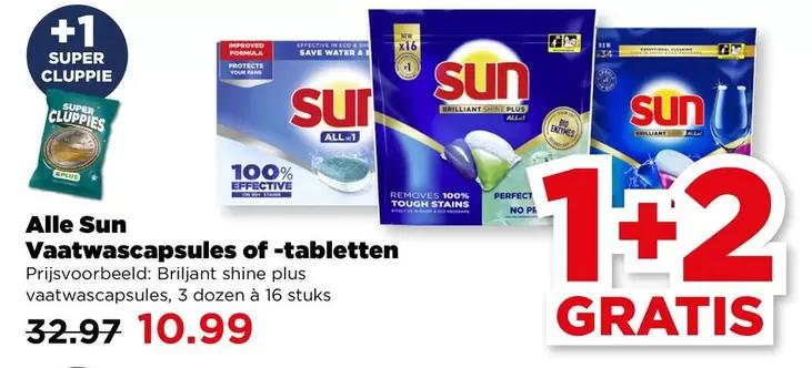 Sun - Vaatwascapsules of -tabletten