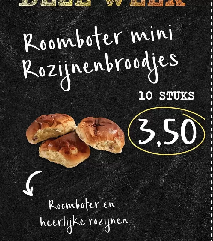 Roomboter mini Rozijnenbroodjes