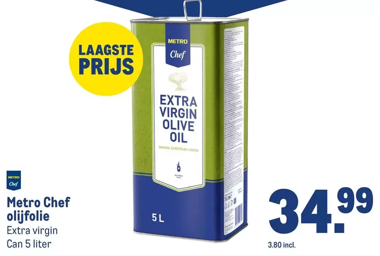 Chef - olijfolie Extra virgin Can 5 liter