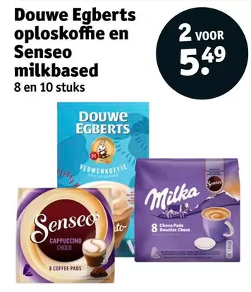 Senseo - oploskoffie en  milkbased