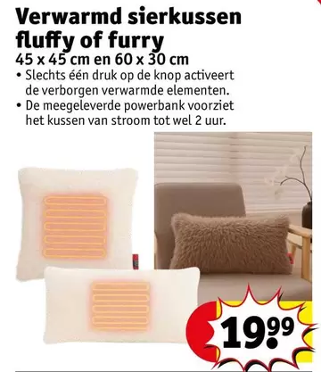 Op - Verwarmd sierkussen fluffy of furry