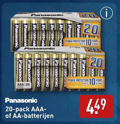 Panasonic - 20-pack AAA- of AA-batterijen