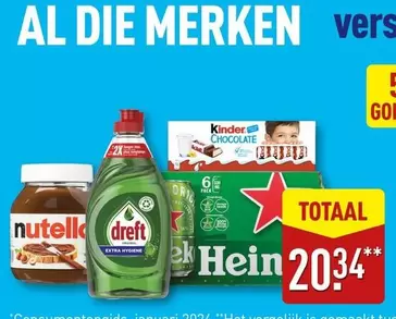 Kinder -  Chocolate, Heineken, Nutella, Dreft