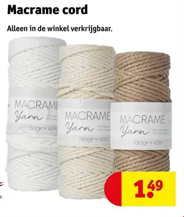 De - Macrame cord