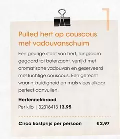Op - Pulled hert op couscous met vadouvanschuim