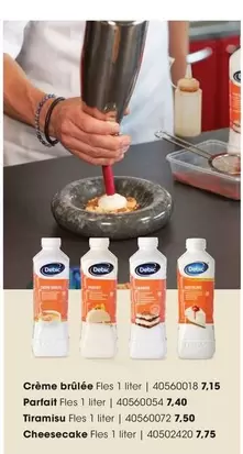 Crème brûlée, Parfait, Tiramisu, Cheesecake