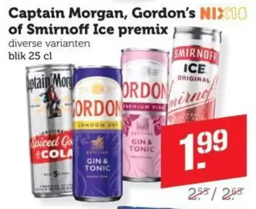 Gordon's - Captain Morgan,  of Smirnoff Ice premix
