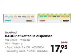 Label - HACCP etiketten in dispenser