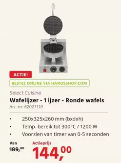 MM - Wafelijzer - 1 ijzer - Ronde wafels