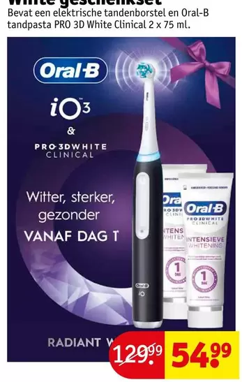Oral-B - elektrische tandenborstel en tandpasta PRO 3D White Clinical