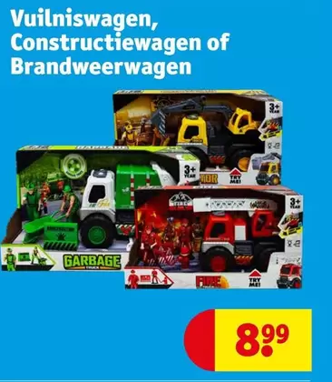 Vuilniswagen, Constructiewagen of Brandweerwagen