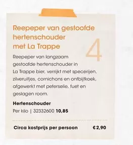 Reepeper van gestoofde hertenschouder met La Trappe