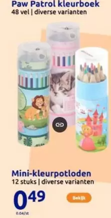 Paw Patrol -  kleurboek, Mini-kleurpotloden