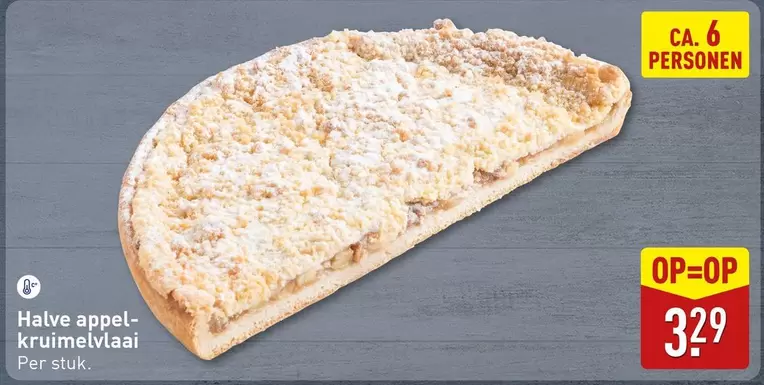 Halve appel-kruimelvlaai
