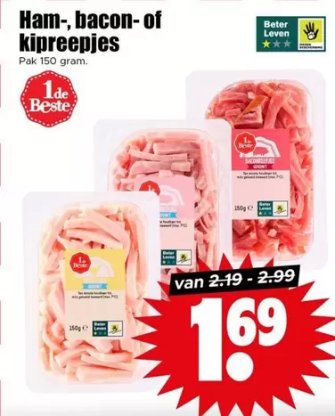 Ham-, bacon-of kipreepjes